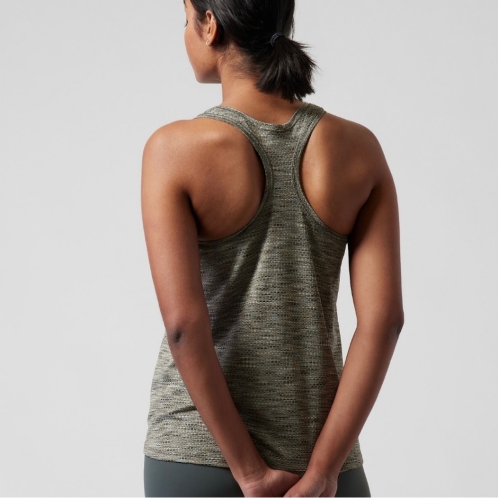 Athleta Ultimate Scoop Mesh Tank Top Green Small